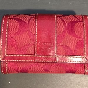 Coach Signature Red Wallet